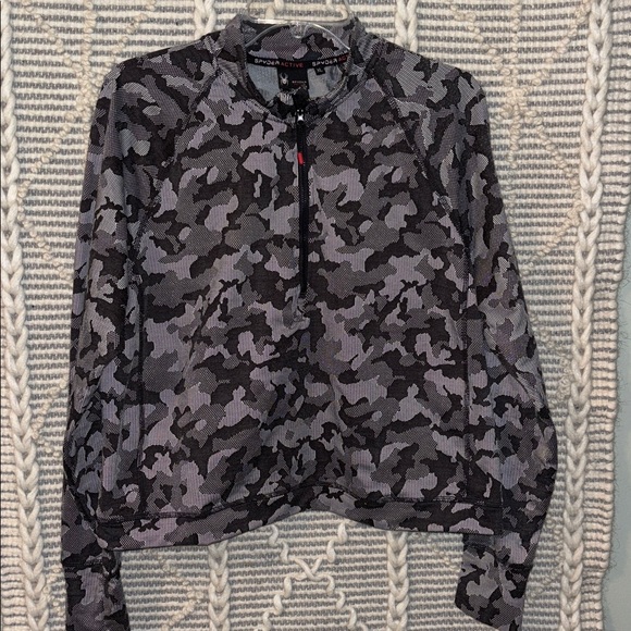 Spyder Active Black and Gray Quarter-Zip Pullover - Picture 1 of 4